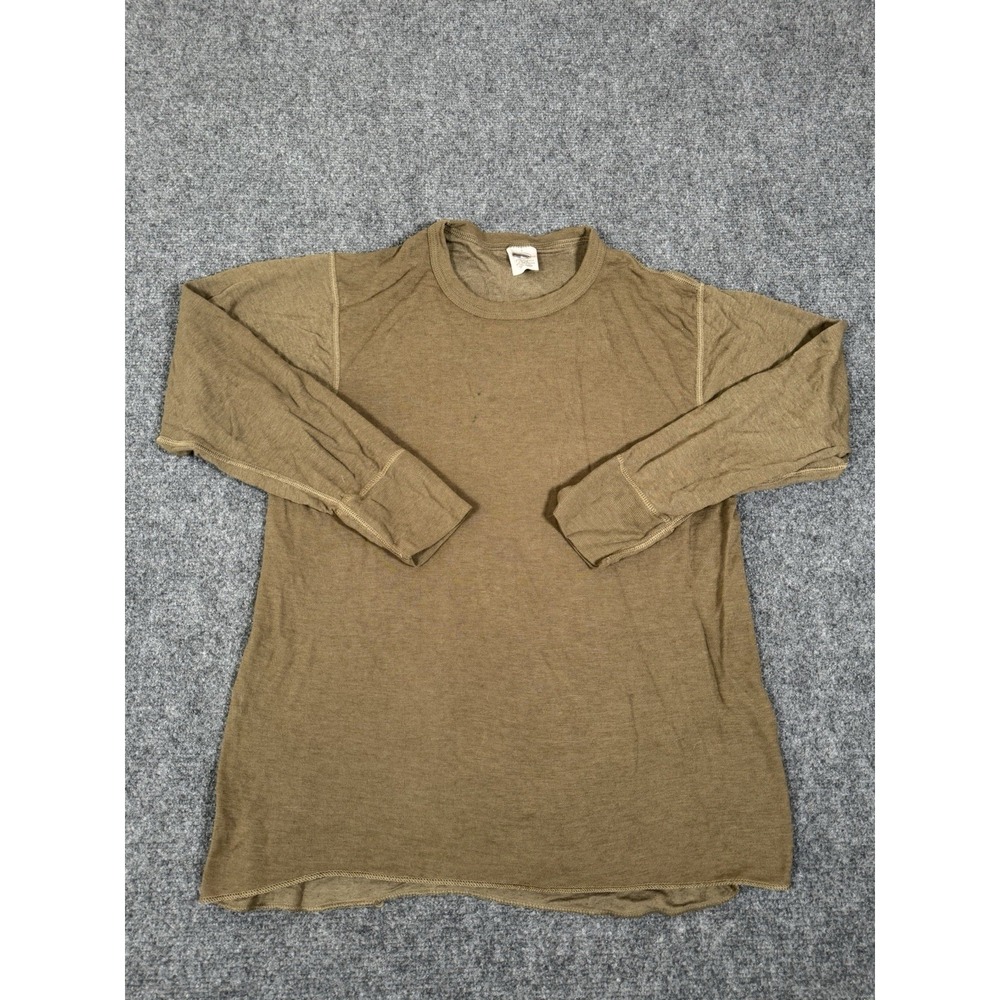 Duofold Shirt Mens Medium Green Brown Long Sleeve Marino Wool Base Layer Outdoor